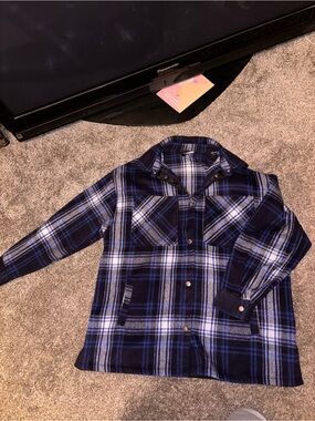 Divided Boys Blue Plaid Jean-Style Jacket